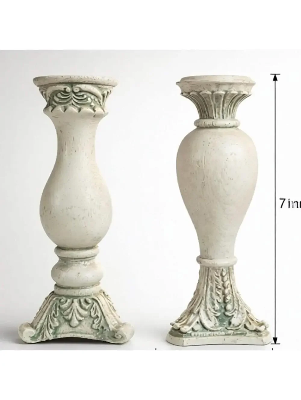 Vintage Wooden Candle Holders with Ornate Design